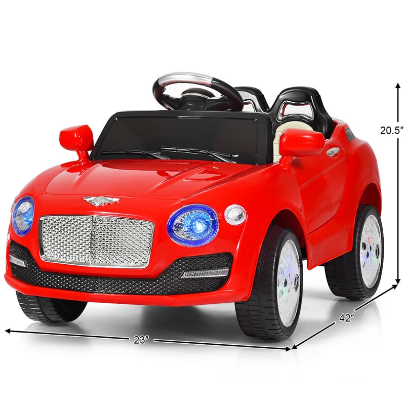 6V Kids Ride-On Car Electric Battery Power RC with Remote Control & Flashing Wheel Lights