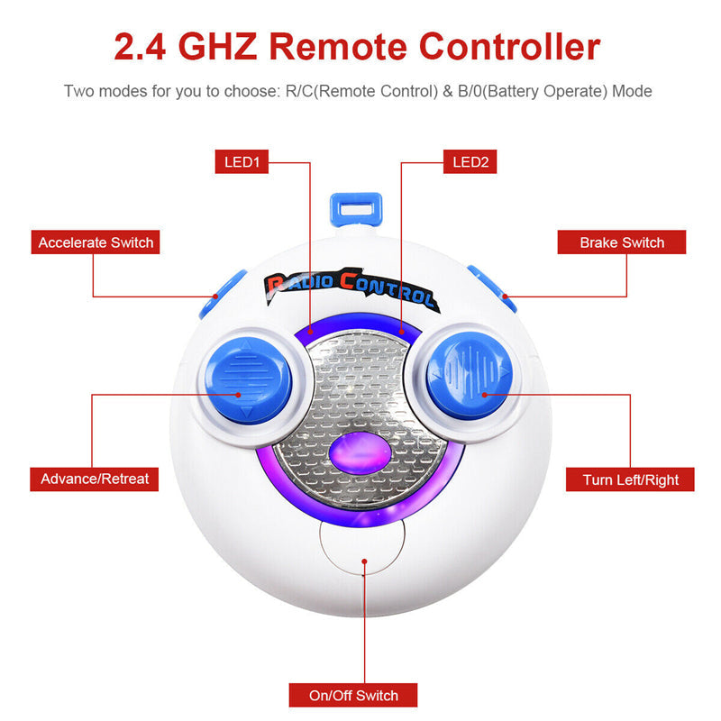 6V Kids Ride-On Car Electric Battery Power RC with Remote Control & Flashing Wheel Lights