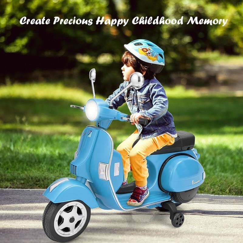 6V Kids Ride on Vespa Scooter Electric Motorcycle with Music and Lighting Effects