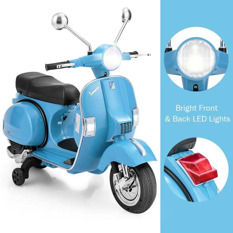 6V Kids Ride on Vespa Scooter Electric Motorcycle with Music and Lighting Effects