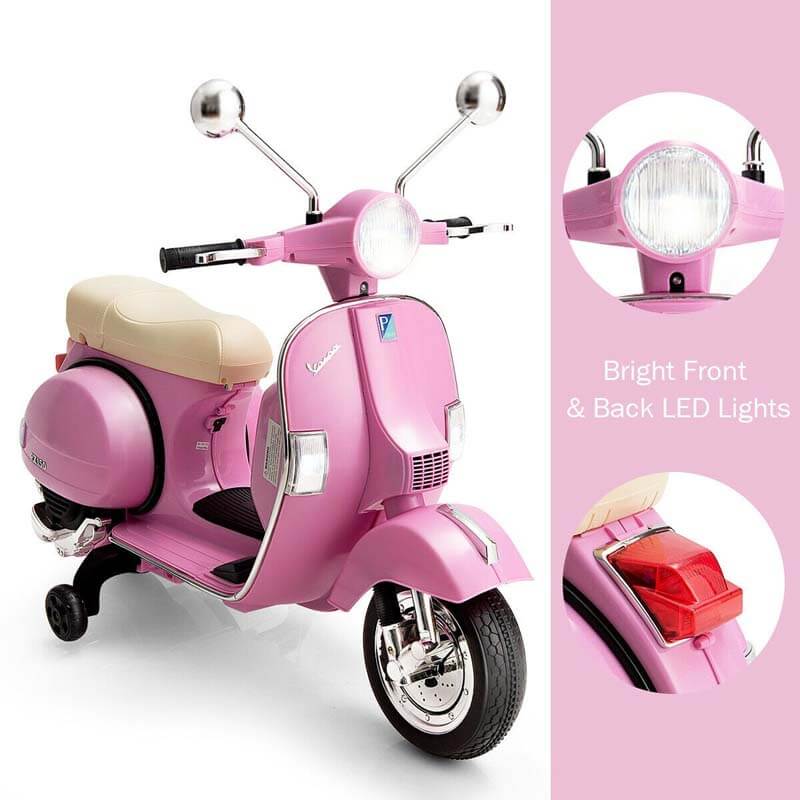 6V Kids Ride on Vespa Scooter Electric Motorcycle with Music and Lighting Effects