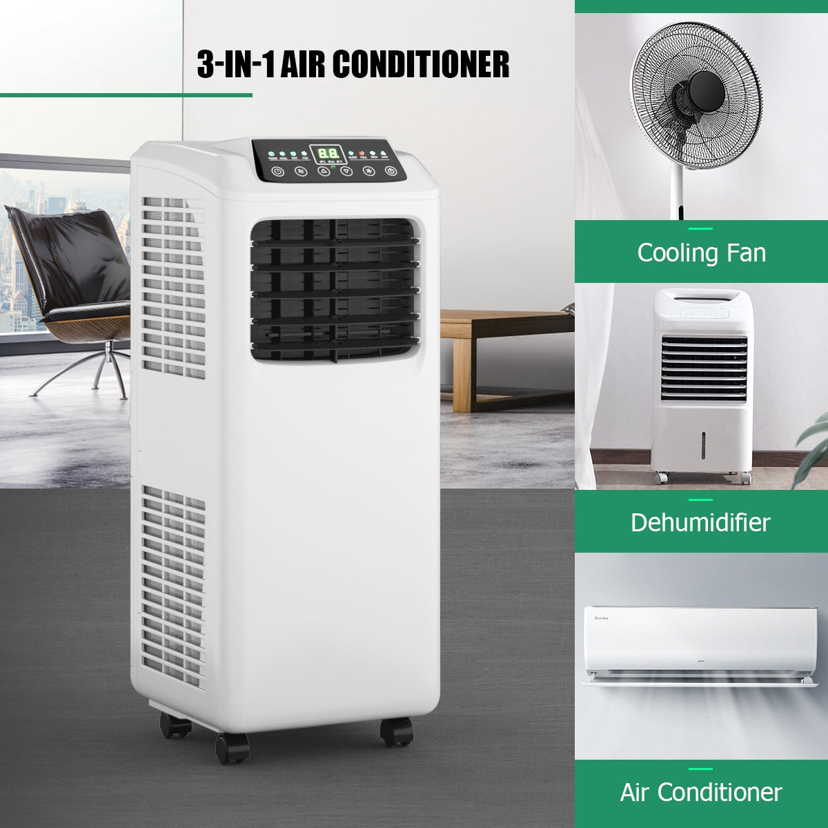 8000 BTU Portable Air Conditioner for Home and Office