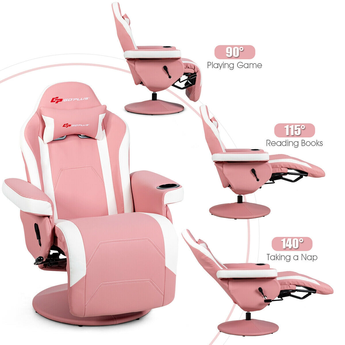 Ergonomic Massage Gaming Chair Gaming Recliner with Pillow and Adjustable Backrest