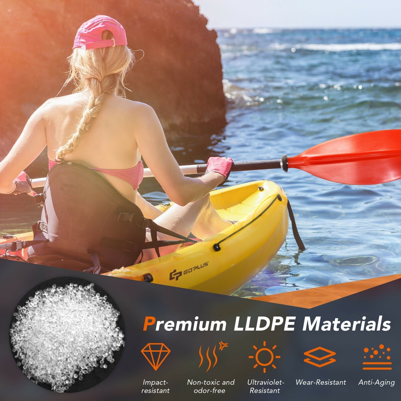 Single Sit-on-Top Kayak with Detachable Aluminum Paddle