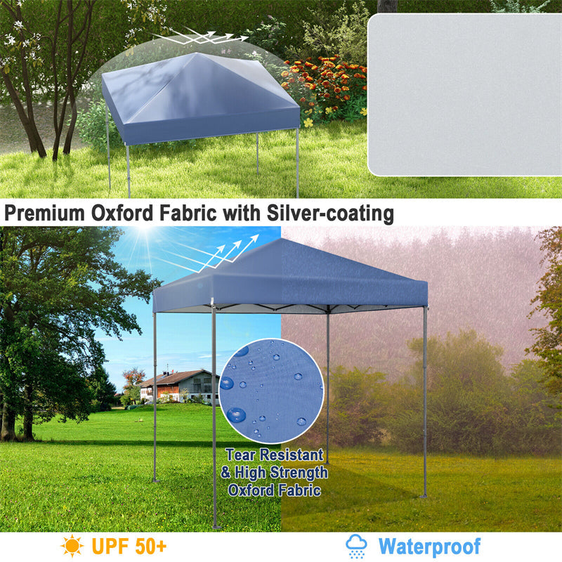 6.6' x 6.6' Pop Up Canopy 1 Person Setup Instant Canopy Tent Portable Outdoor Canopy with Center Lock & Carrying Bag