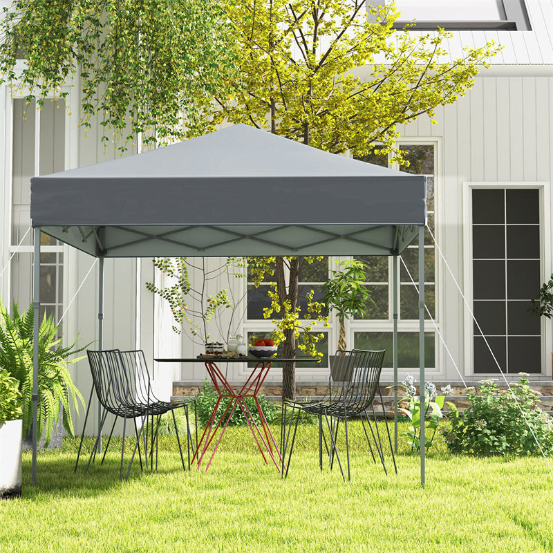 6.6' x 6.6' Pop Up Canopy 1 Person Setup Instant Canopy Tent Portable Outdoor Canopy with Center Lock & Carrying Bag