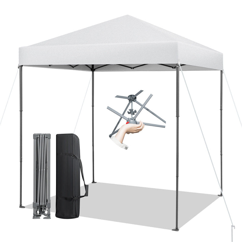 6.6' x 6.6' Pop Up Canopy 1 Person Setup Instant Canopy Tent Portable Outdoor Canopy with Center Lock & Carrying Bag