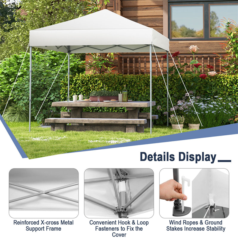 6.6' x 6.6' Pop Up Canopy 1 Person Setup Instant Canopy Tent Portable Outdoor Canopy with Center Lock & Carrying Bag