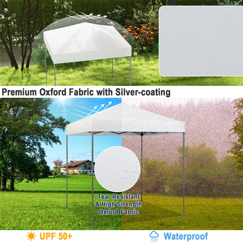 6.6' x 6.6' Pop Up Canopy 1 Person Setup Instant Canopy Tent Portable Outdoor Canopy with Center Lock & Carrying Bag