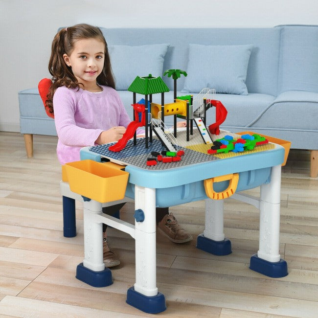 6-in-1 Kids Activity Table Chairs Set with  Adjustable Height