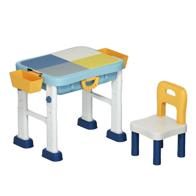 6-in-1 Kids Activity Table Chairs Set with  Adjustable Height