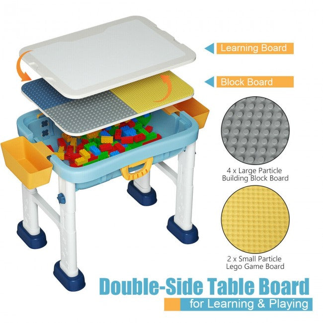 6-in-1 Kids Activity Table Chairs Set with  Adjustable Height