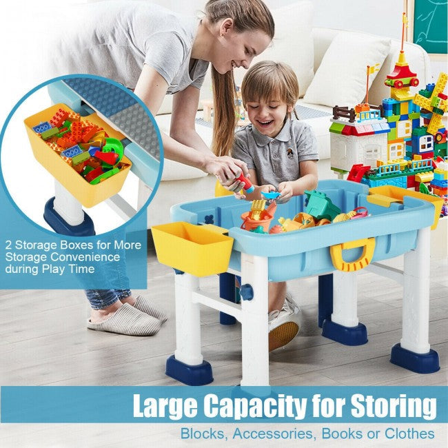 6-in-1 Kids Activity Table Chairs Set with  Adjustable Height