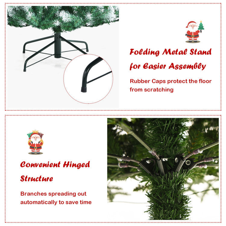 7.5 Feet Realistic Artificial Snow Flocked Christmas Tree with Pine Cones