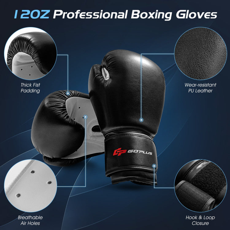 70 Inch Shock Freestanding Punching Boxing Bag with 12 Suction Cup Base and Gloves