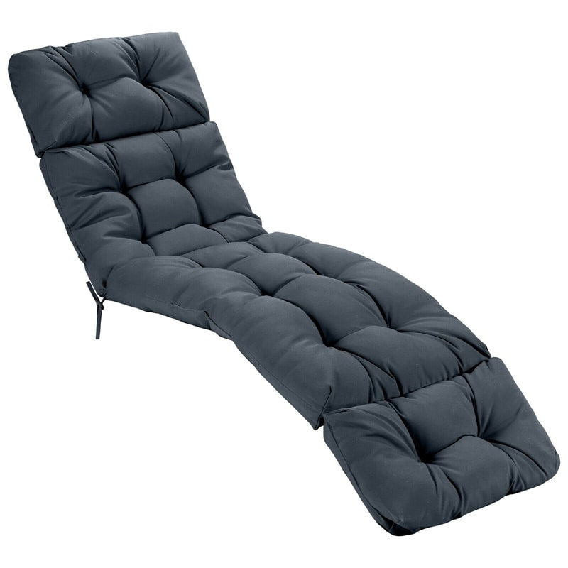 73" Outdoor Lounge Chaise Padded Cushion with String Ties