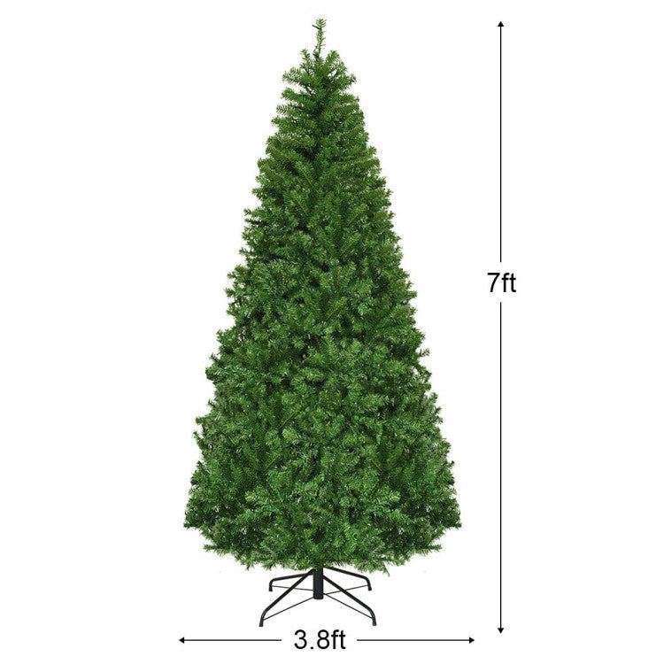 4/5/6/7/8/9 Feet Artificial Premium Hinged Christmas Tree with Multi-color Lights and Metal Base