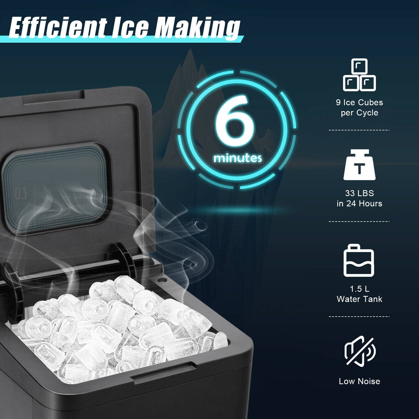 Ice Maker with Auto-Cleaning for Party, RV and Kitchen