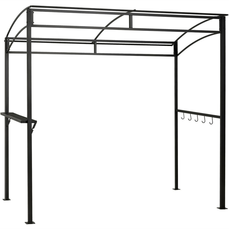 7' x 4.5' Outdoor Grill Gazebo Patio Garden BBQ Canopy Shelter with Serving Shelf & Storage Hooks