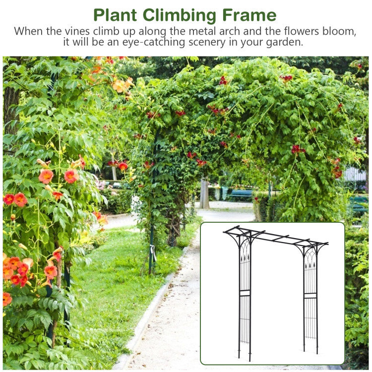 82 x 20.5 Inch Metal Garden Arch for Various Climbing Plant