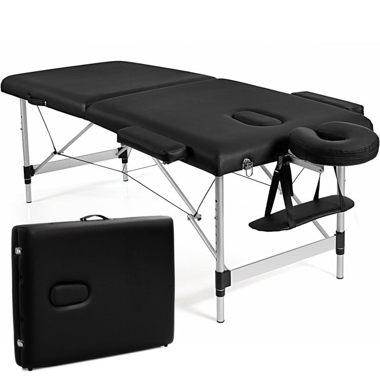 84 Inch L Portable and Folding Massage Bed with Adjustable Height for Facial Salon Spa