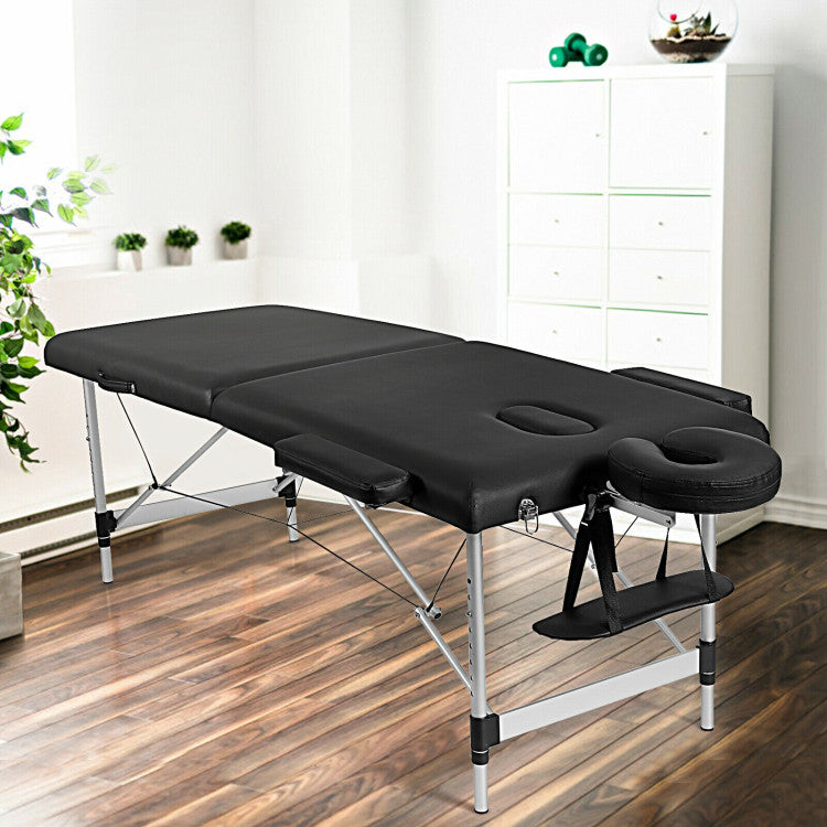 84 Inch L Portable and Folding Massage Bed with Adjustable Height for Facial Salon Spa