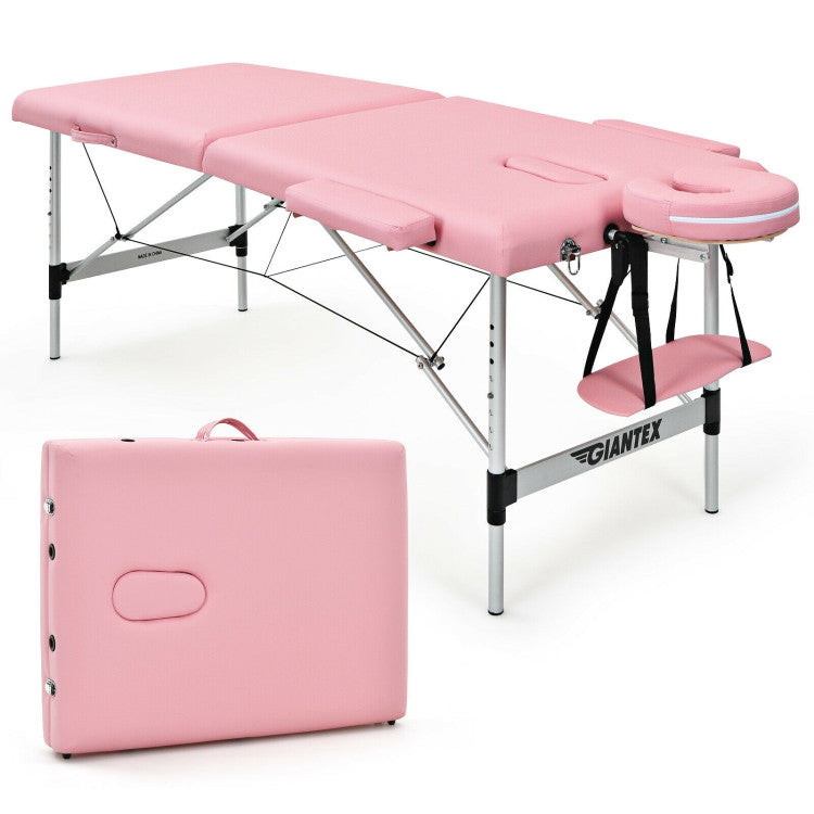 84 Inch L Portable and Folding Massage Bed with Adjustable Height for Facial Salon Spa