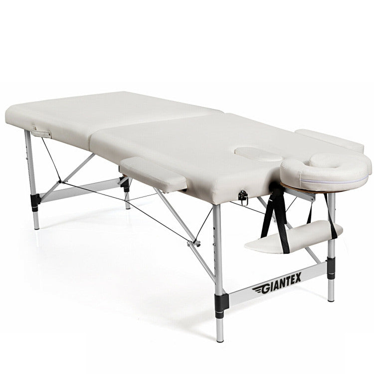 84 Inch L Portable and Folding Massage Bed with Adjustable Height for Facial Salon Spa