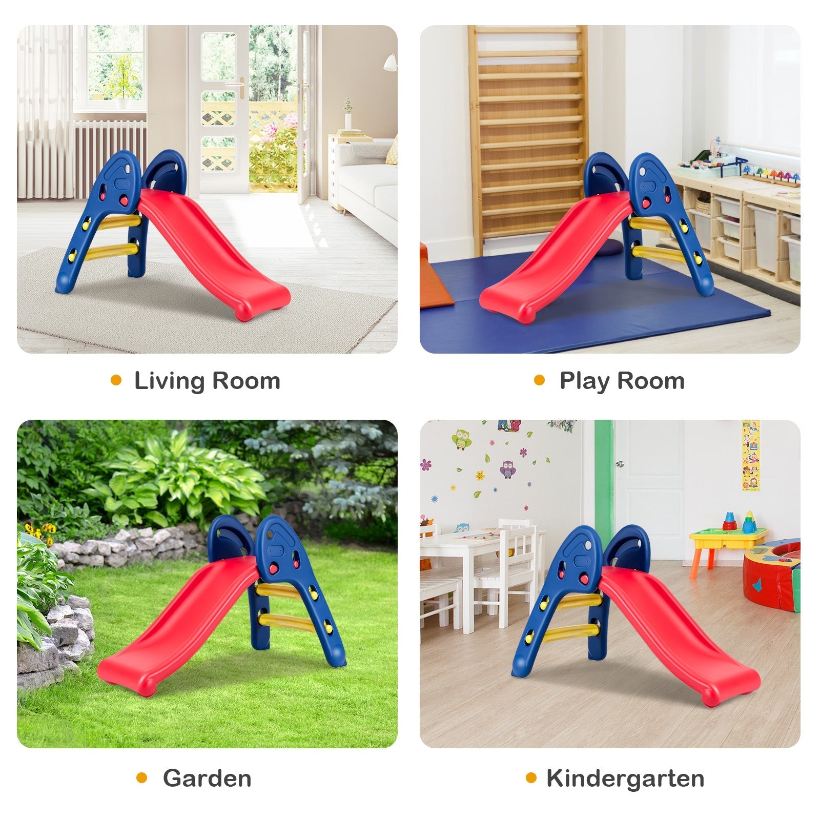 2-step Folding Plastic Toy Slide for Kids