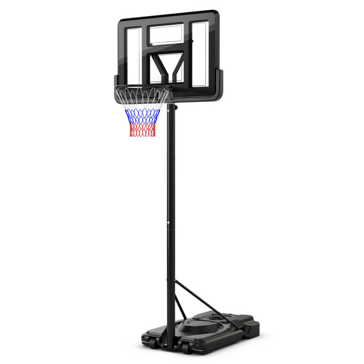 9-Position Adjustable Basketball Hoop with Wheels for Gym and Backyard