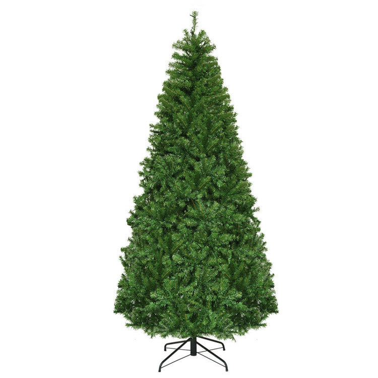 4/5/6/7/8/9 Feet Artificial Premium Hinged Christmas Tree with Multi-color Lights and Metal Base