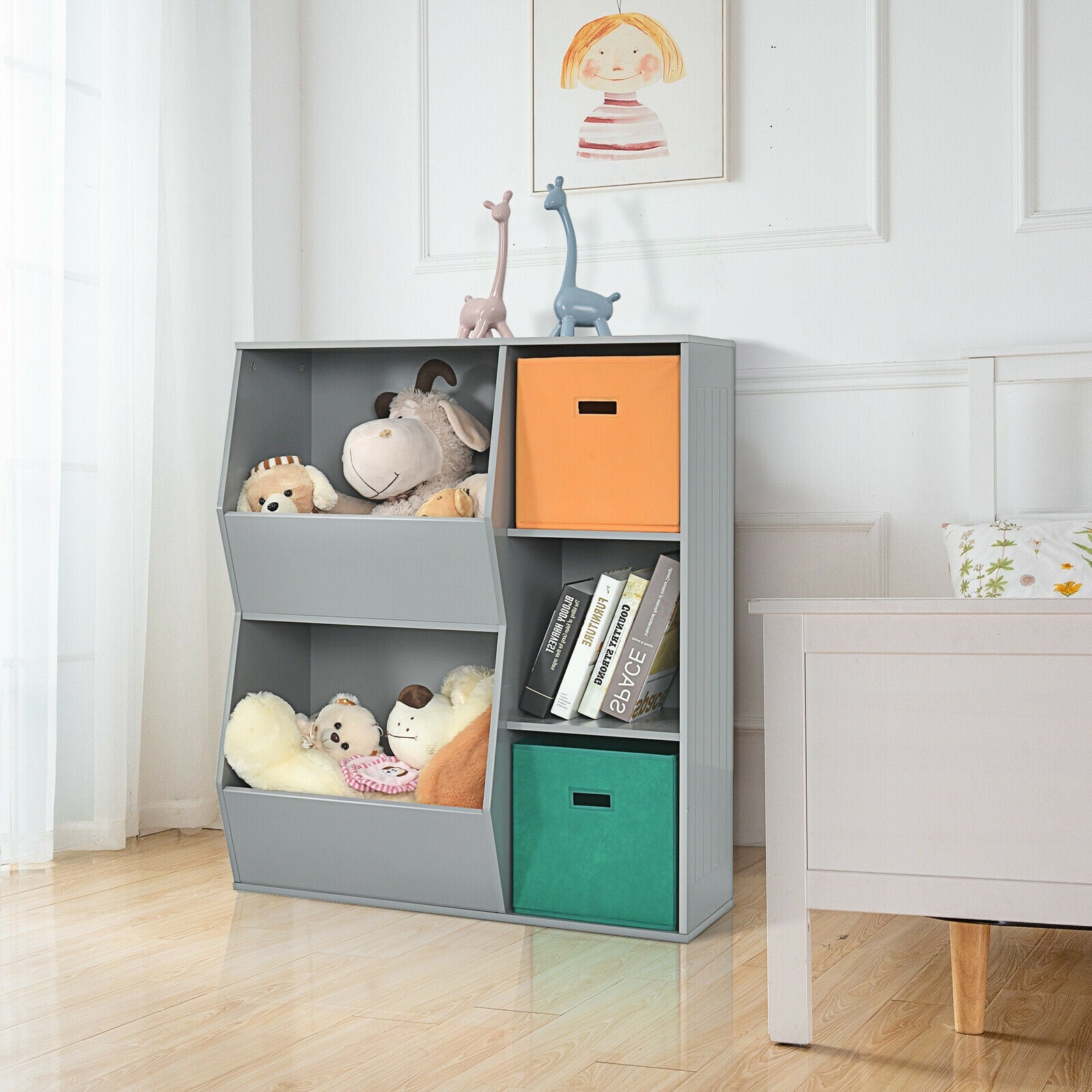 Kids Toy Storage Cabinet Shelf Organizer