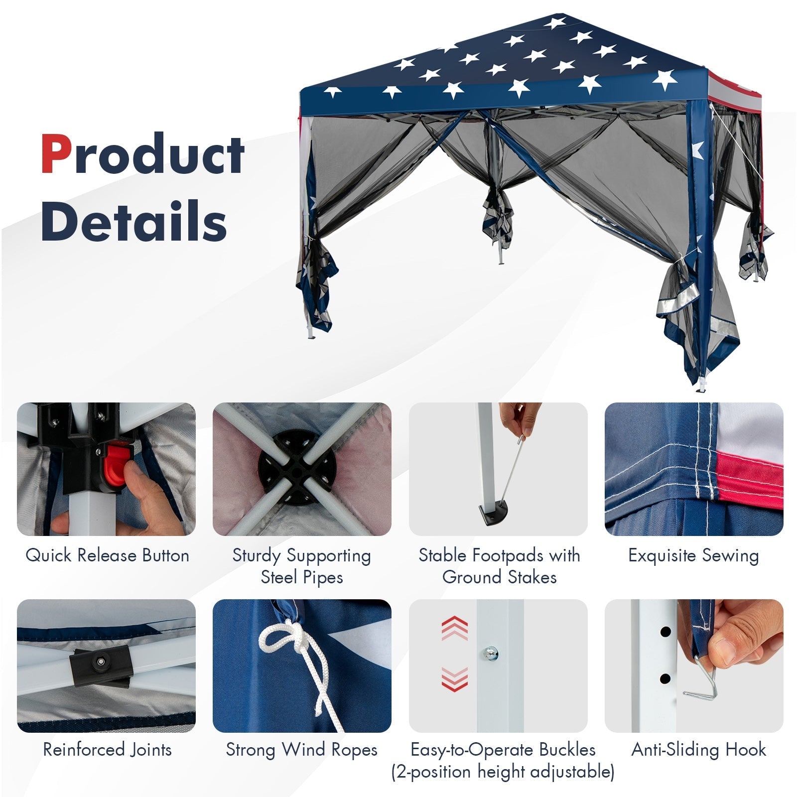 10’ x 10’ Pop-up Canopy Tent Gazebo Canopy for Outdoor Garden