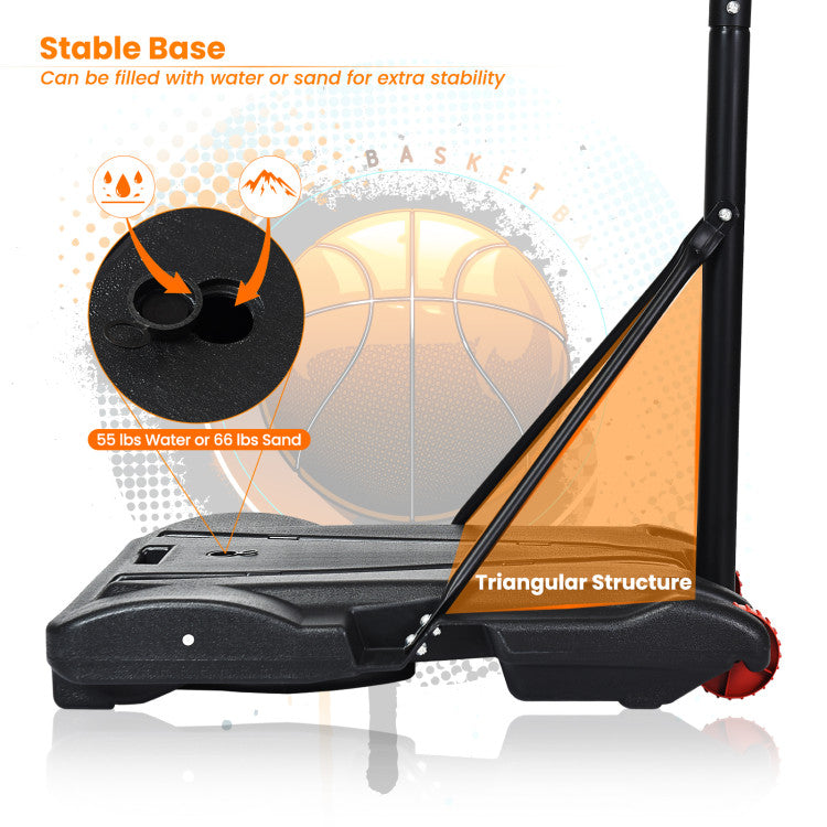 Adjustable Basketball Hoop System Stand with Wheels