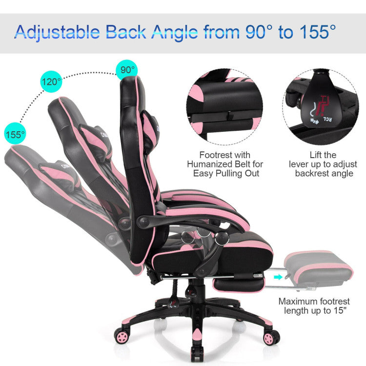 Adjustable Computer Chair Gaming Chair with Footrest for Home and Office