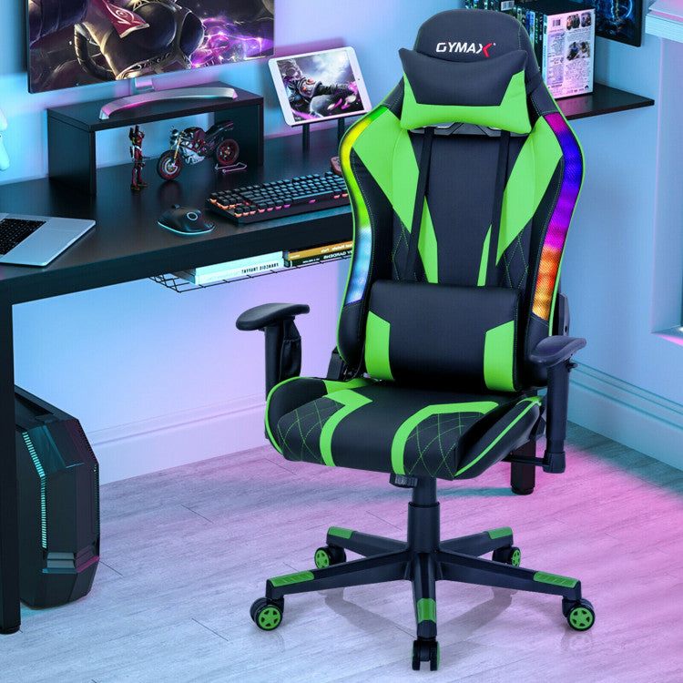 Adjustable Gaming Chair Computer Chair with Dynamic LED Lights