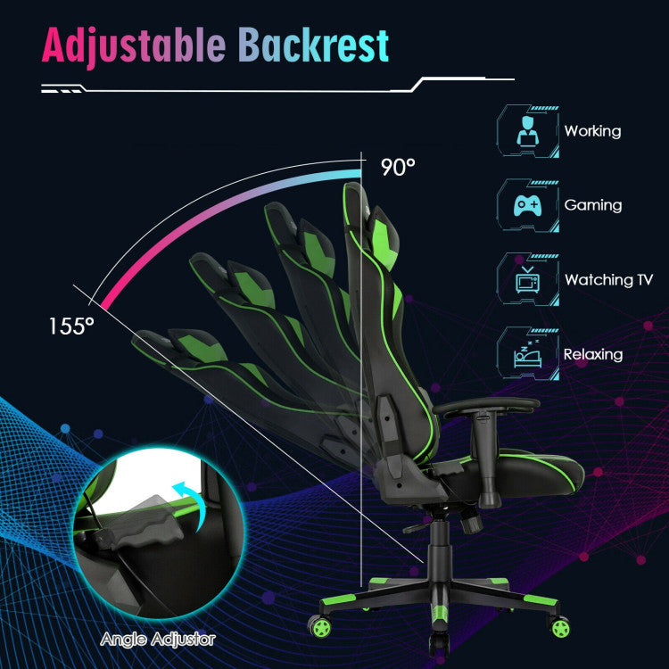 Adjustable Gaming Chair Computer Chair with Dynamic LED Lights