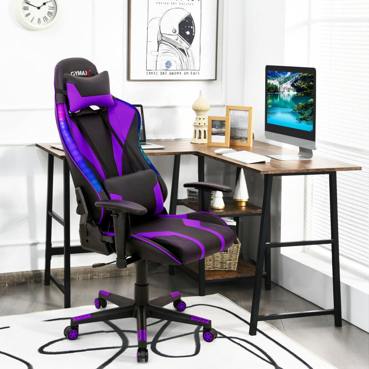 Adjustable Gaming Chair Computer Chair with Dynamic LED Lights