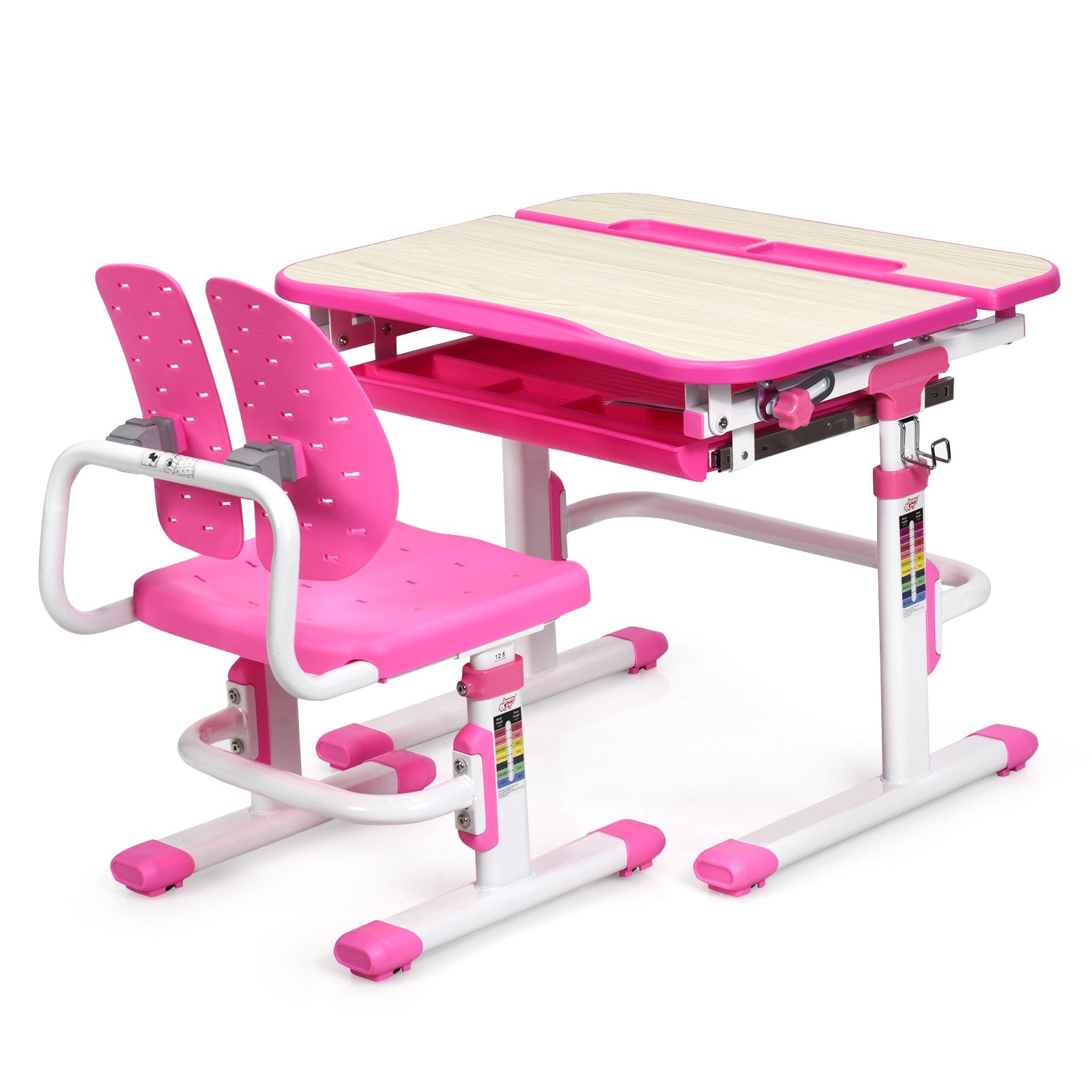 Adjustable Height Kids Study Desk and Chair Set