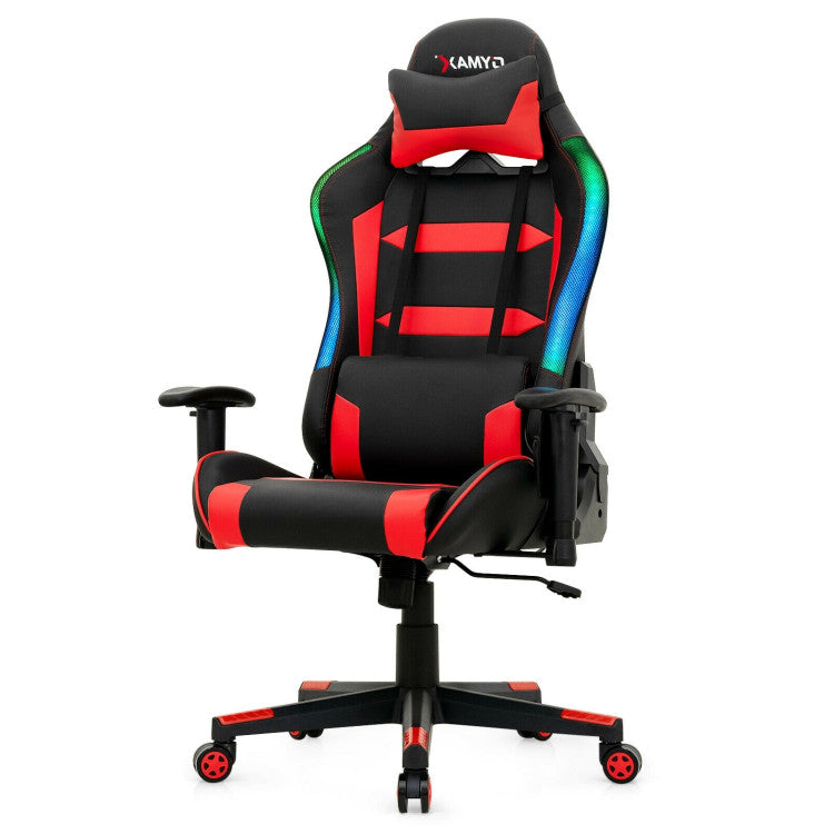 Adjustable Height  RGB Gaming Chair with LED Lights and Remote