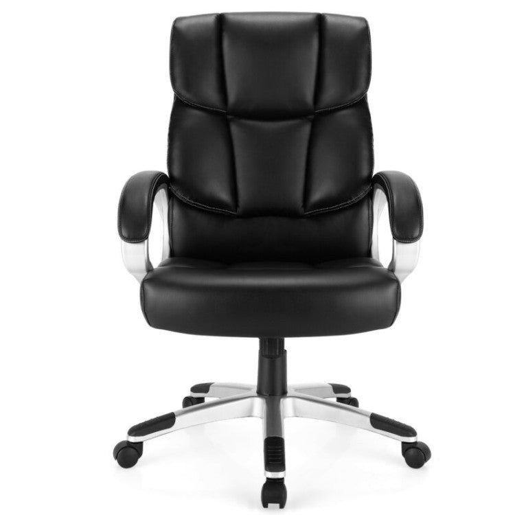 Adjustable High Back Leather Executive Computer Desk Chair for Home and Office