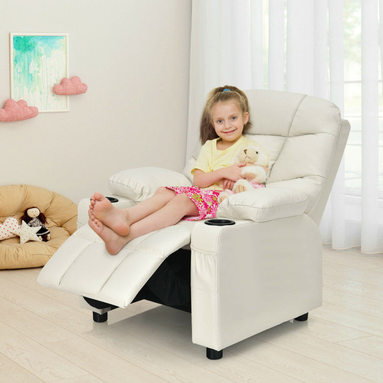 Adjustable Kids Sofa Recliner Chair with Cup Holder and Footrest