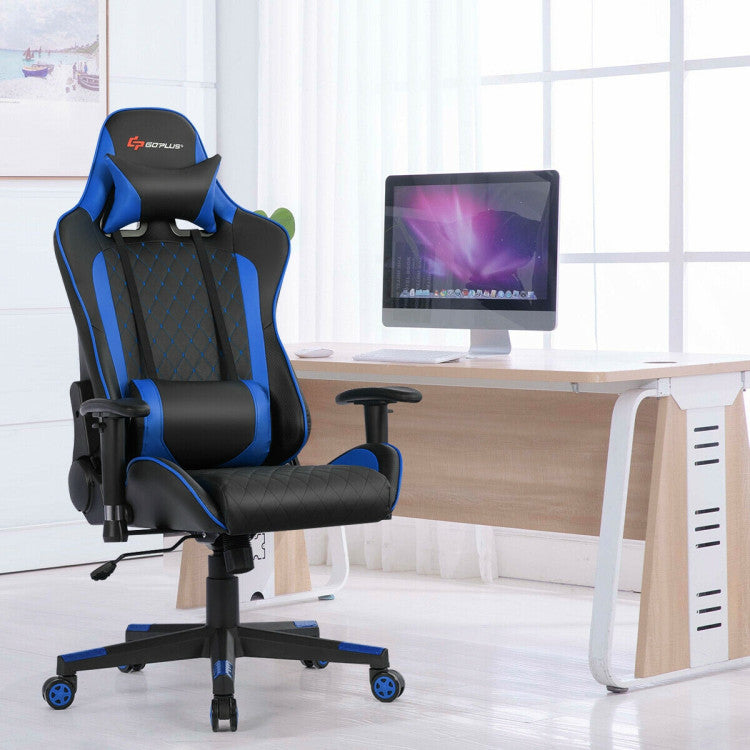 Adjustable Massage Gaming Chair with Lumbar Support and Headrest