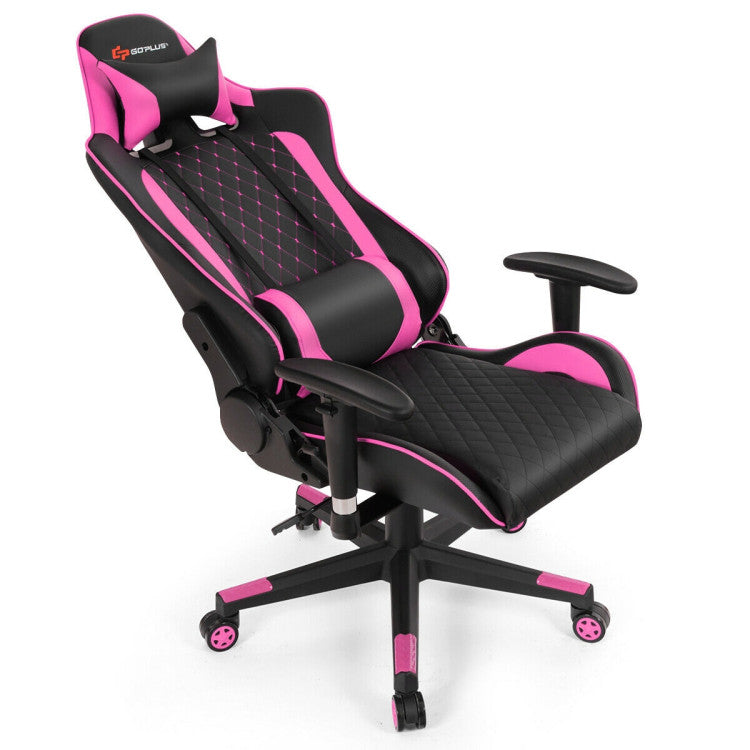 Adjustable Massage Gaming Chair with Lumbar Support and Headrest