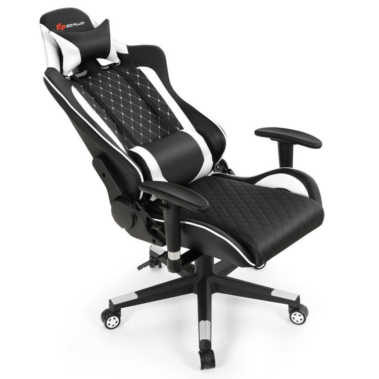 Adjustable Massage Gaming Chair with Lumbar Support and Headrest