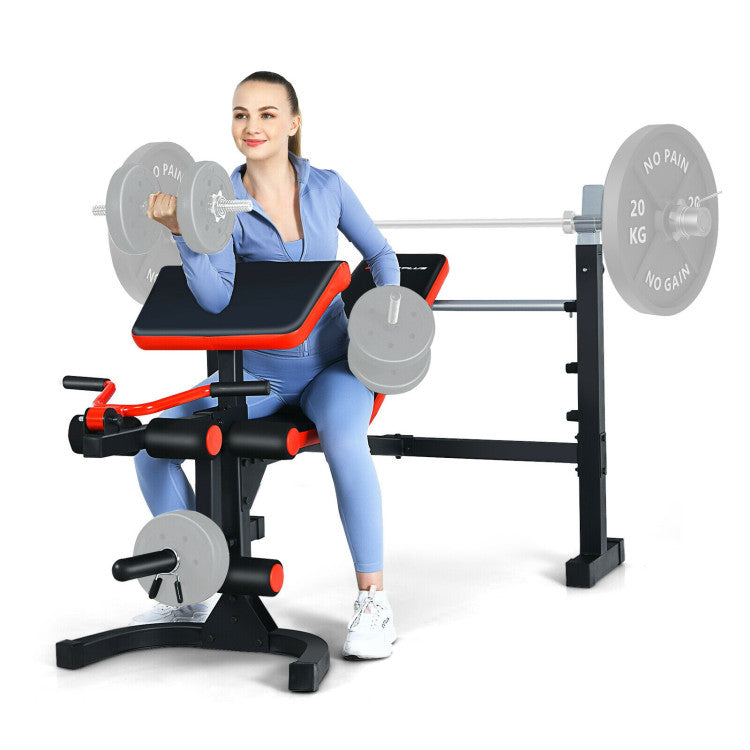 Adjustable Olympic Weight Bench with 5 Adjustable Heights for Strength Training