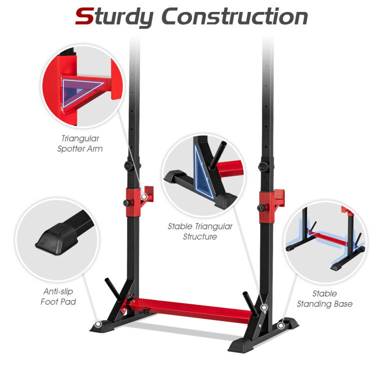 Adjustable Squat Rack Stand for Home Gym Fitness Exercise
