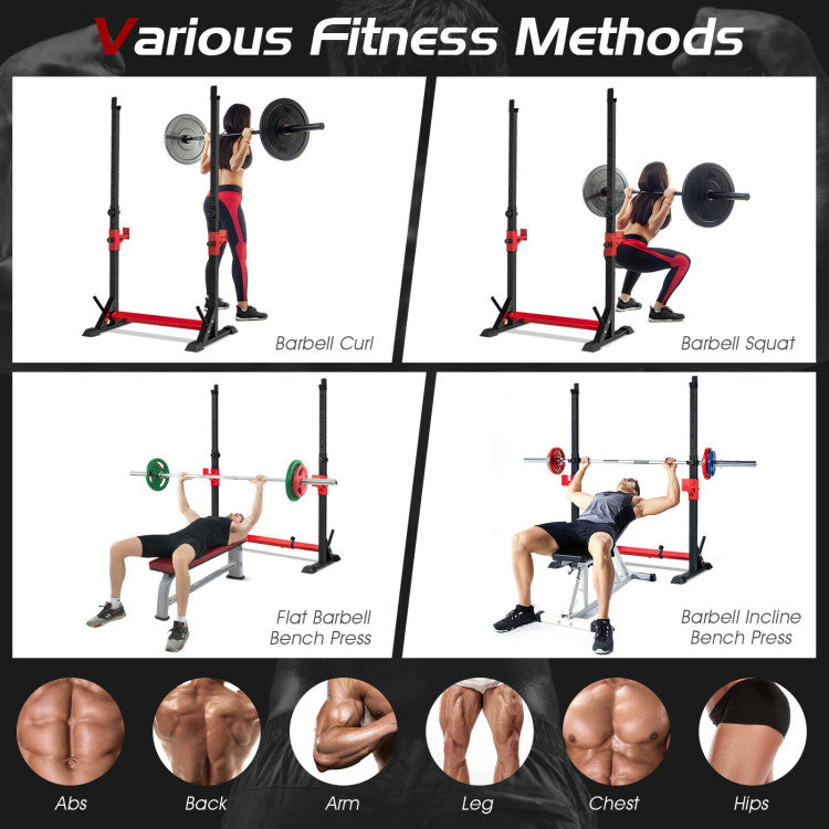 Adjustable Squat Rack Stand for Home Gym Fitness Exercise