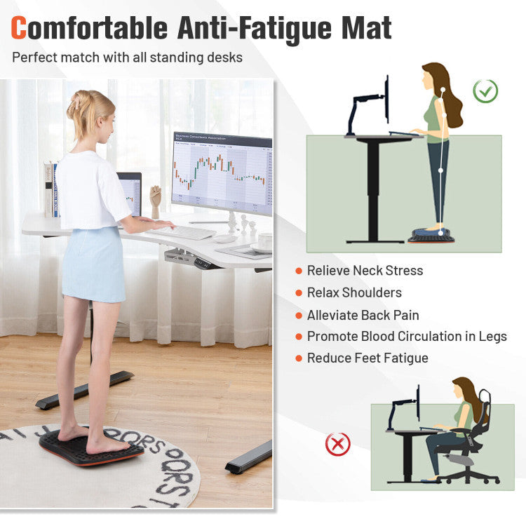 Anti Fatigue Wobble Balance Board Mat with Massage Points for Home and Office Gym