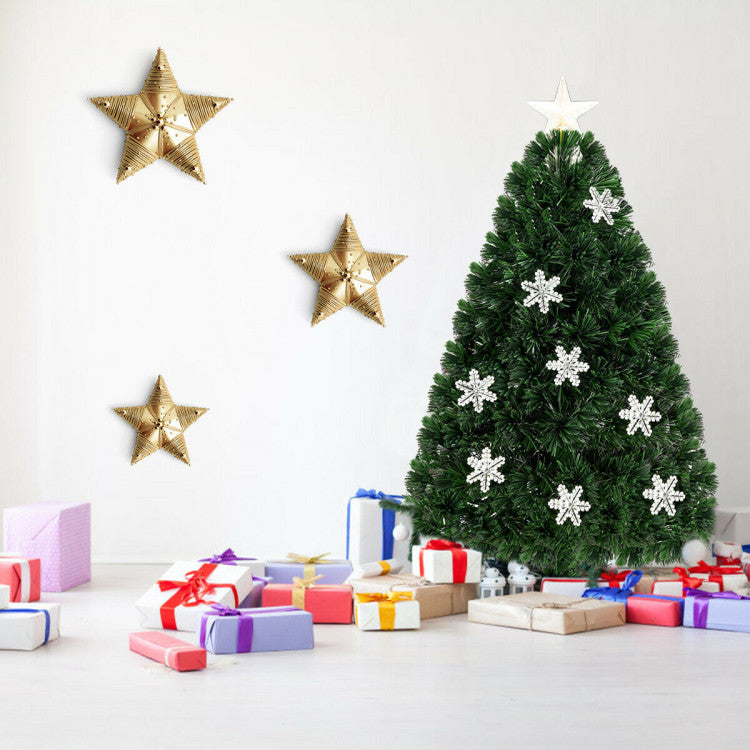 Artificial Christmas Tree with Snowflakes and LED Lights